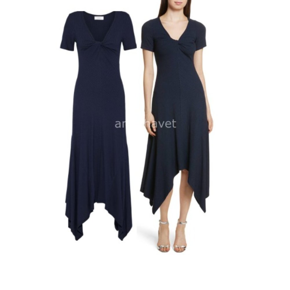 A.L.C.Reva Twist-front Ribbed Stretch Jersey Midi